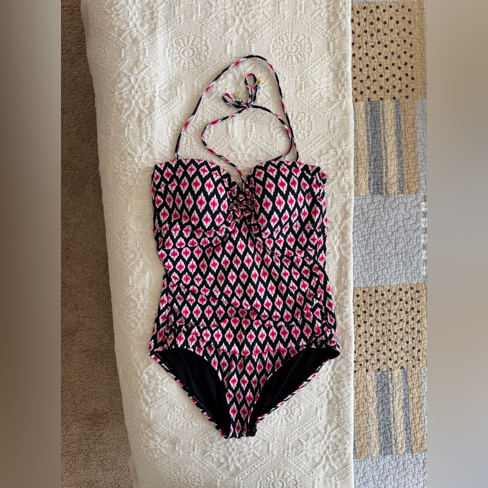 Tommy Bahama Black and Pink One Piece Swimsuit